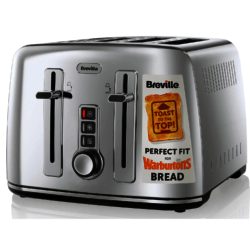 Breville VTT571 Perfect Fit for Warbutons 4 Slice Toaster in Polished Stainless Steel